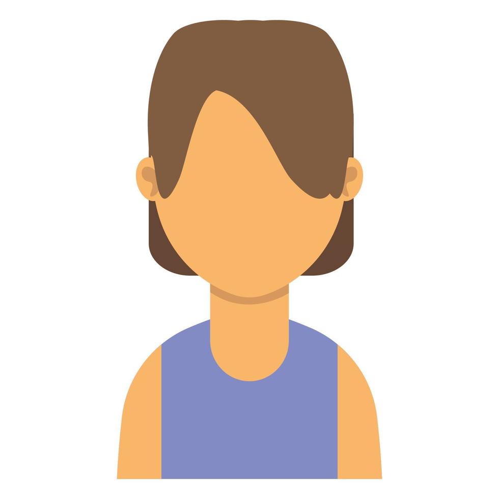 mujer avatar persona mujer vector ilustración icono carácter. cara retrato mujer avatar dibujos animados niña usuario. icono de adulto blanco aislado de perfil humano. oficina tiro en la cabeza mujer avatar empleado cara