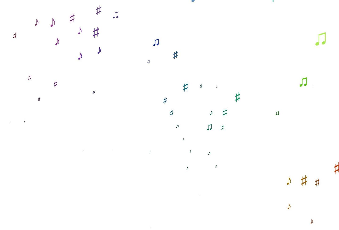 Light Multicolor, Rainbow vector pattern with music elements.