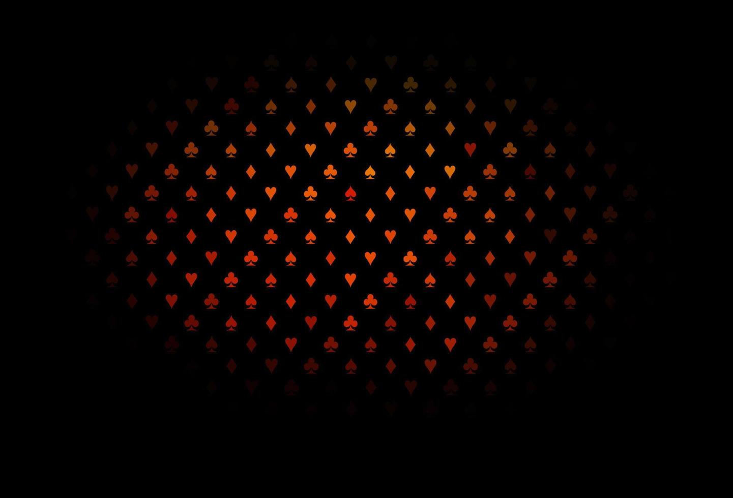 Dark orange vector background with cards signs.