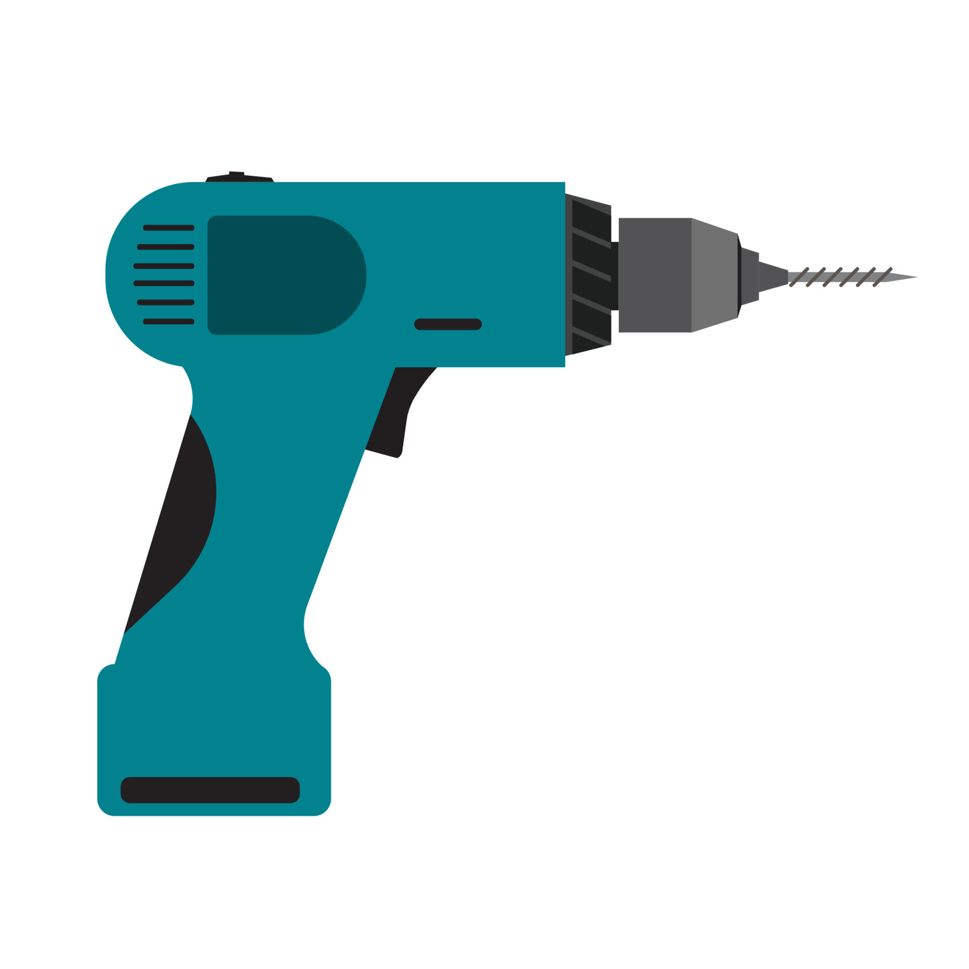Power drill tool electric equipment isolated white icon vector