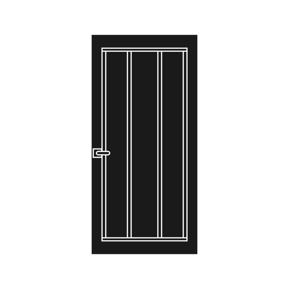 Door entrance vector illustration house outline. Doorway interior exit isolated white and front architecture room line thin