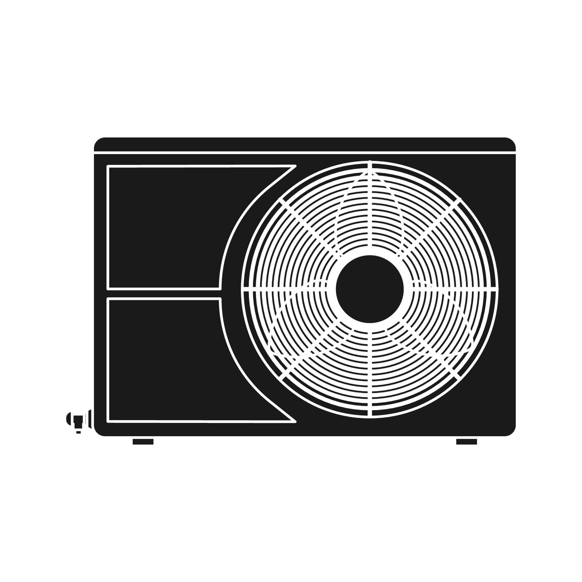 Air conditioner climate vector icon solid black. Symbol temperature