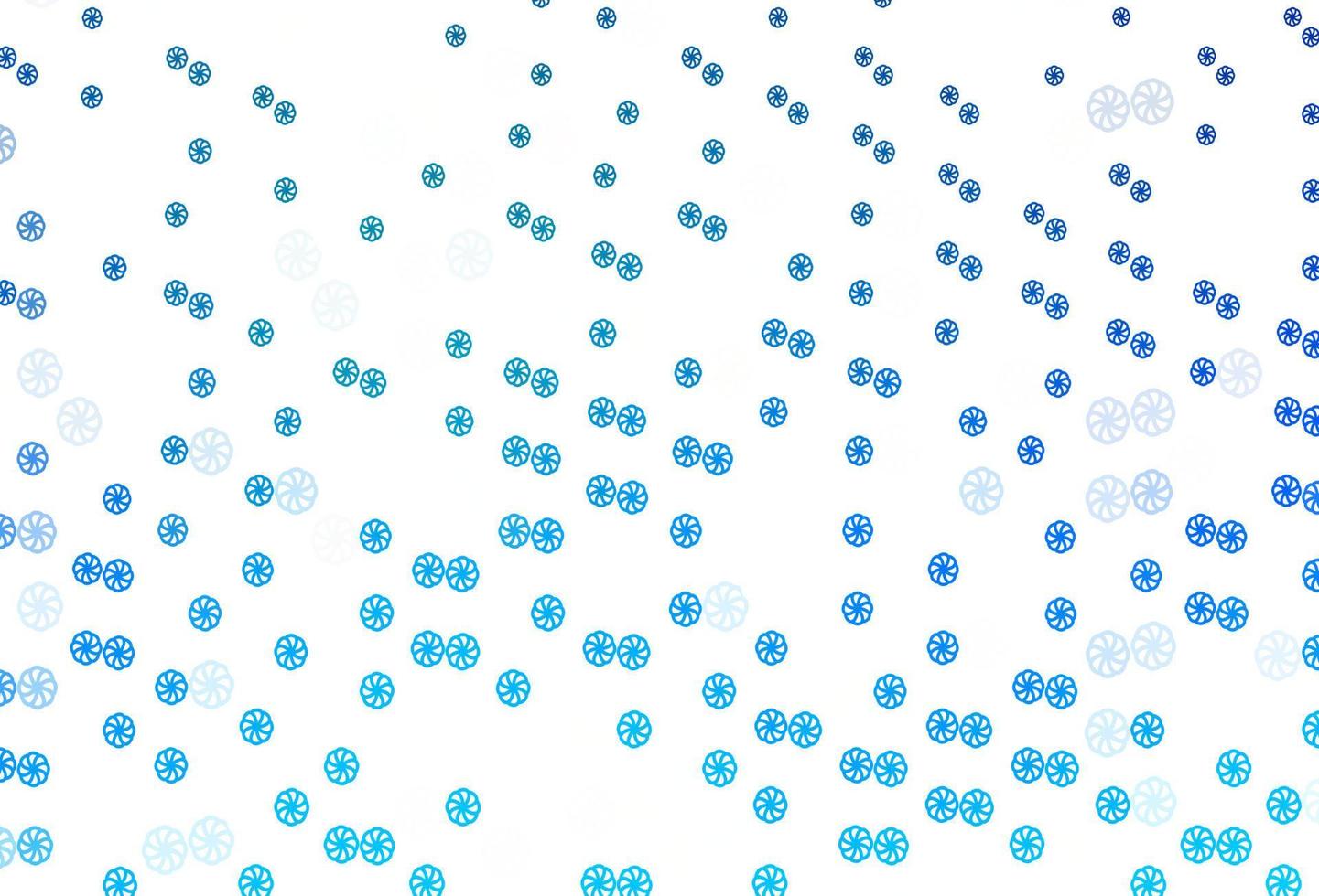 plantilla de vector azul claro con copos de nieve de hielo.