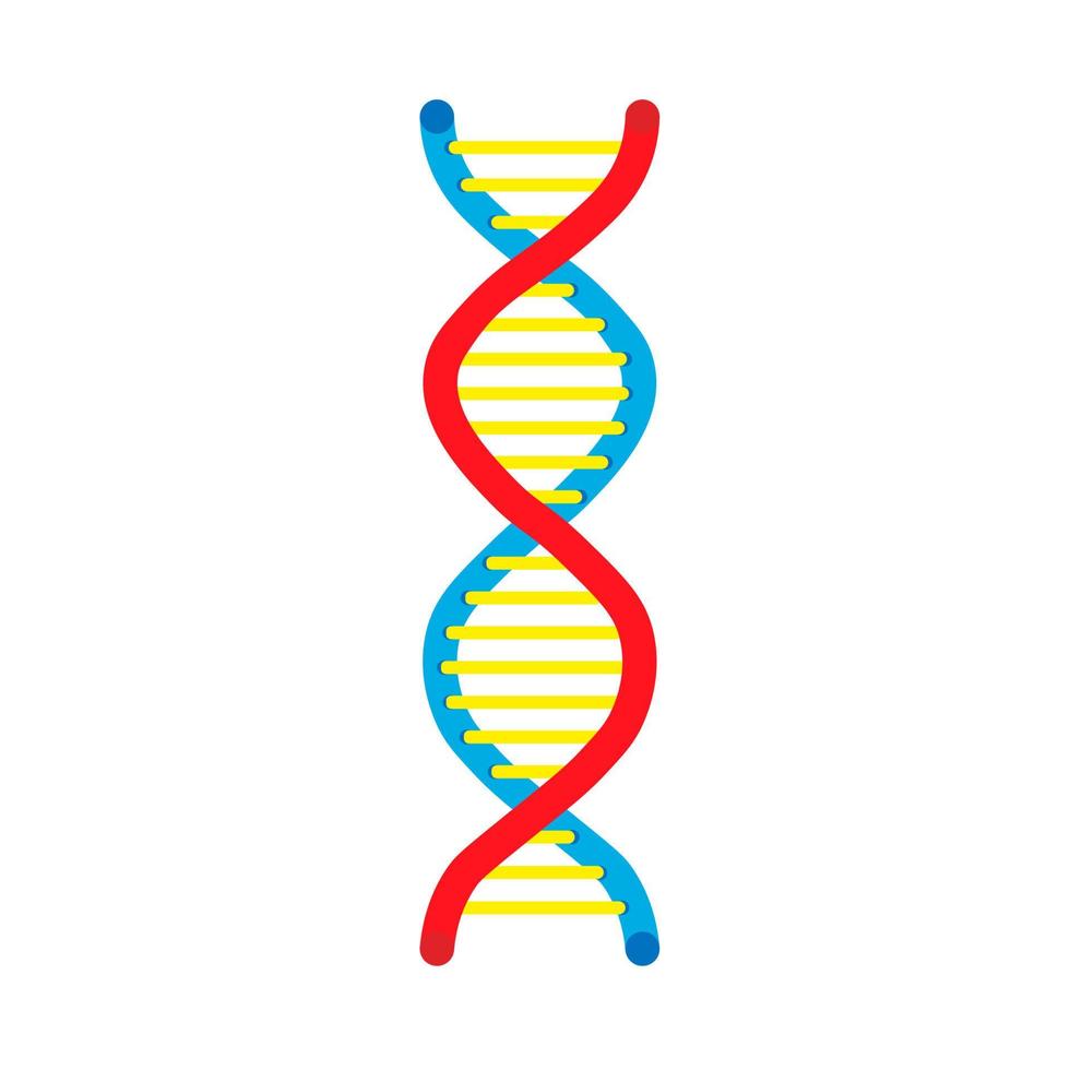 DNA science vector icon medical molecule technology. Chemical element research helix gene experiment cell atom