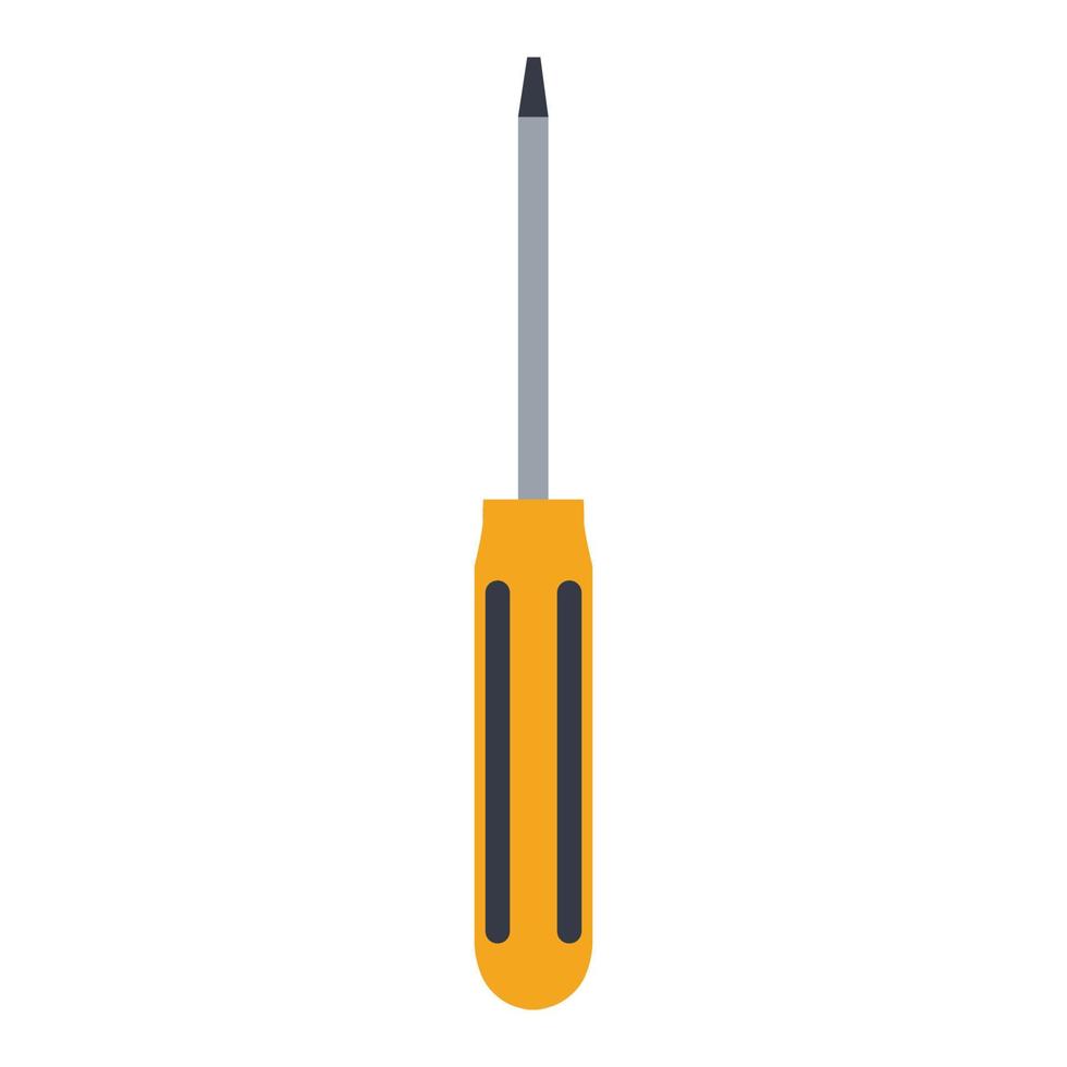 Screwdriver vector icon illustration repair equipment symbol tool. Screwdriver work instrument sign icon service industry. Repair fix object support element hardware. Manual carpenter work tool simple