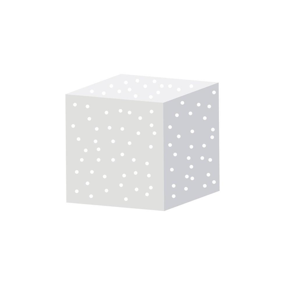White sugar cube food vector icon illustration. Sweet square diet ingredient isolated white. Healthy shape piece crystal cane and nutrition element refined. Block sweetener granular or sucrose glucose