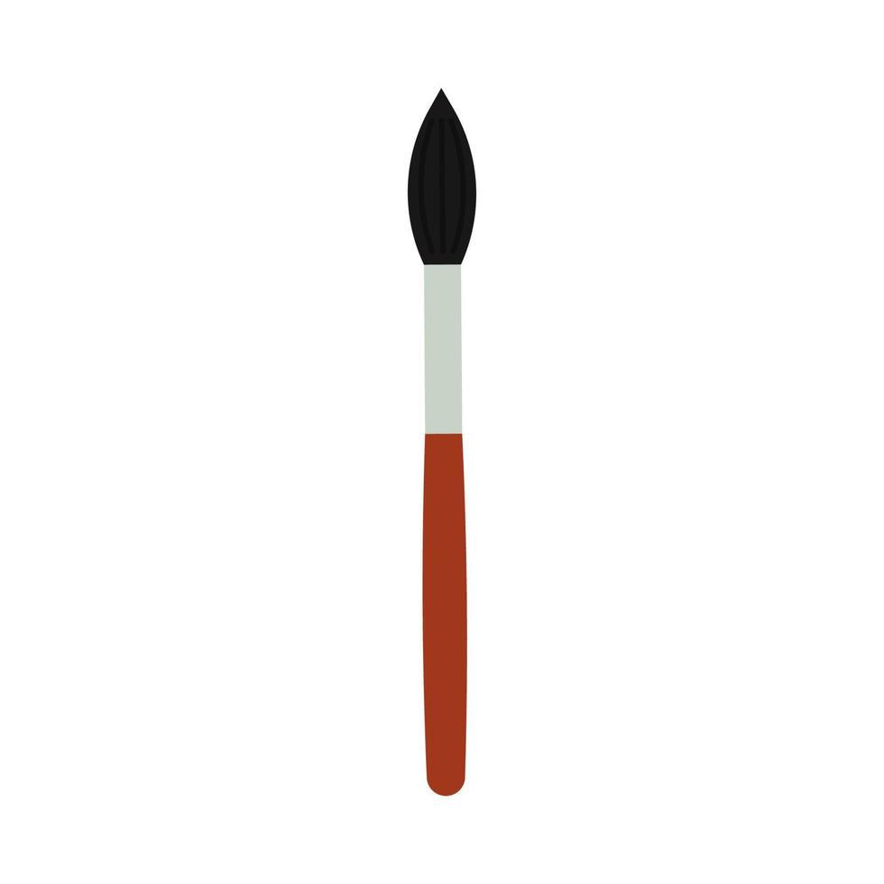 Paint brush for drawing vector illustration art design. Paintbrush isolated white and creative artistic painter. Ink stroke tool and draw icon symbol. Painting pen shape equipment and instrument sign