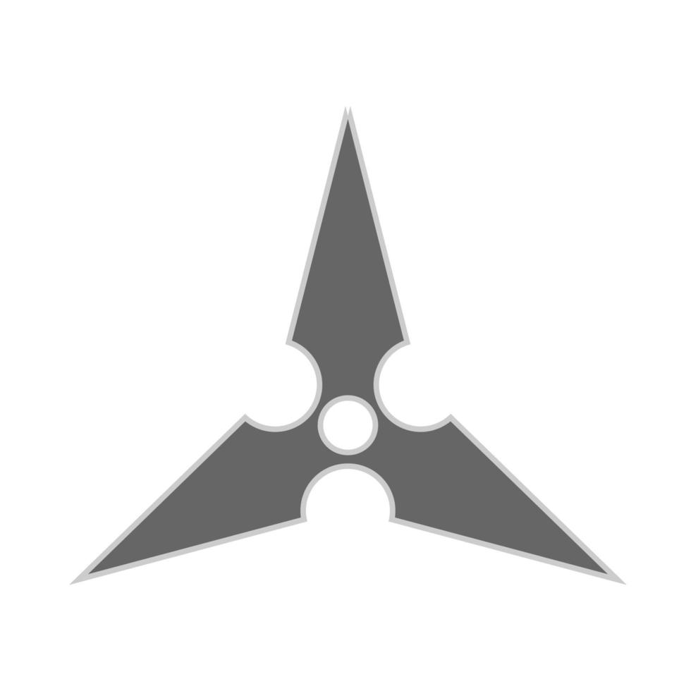 arrojando estrella ninja shuriken vector icono plano. matar diversión costura antigua simple silueta afilada arma.