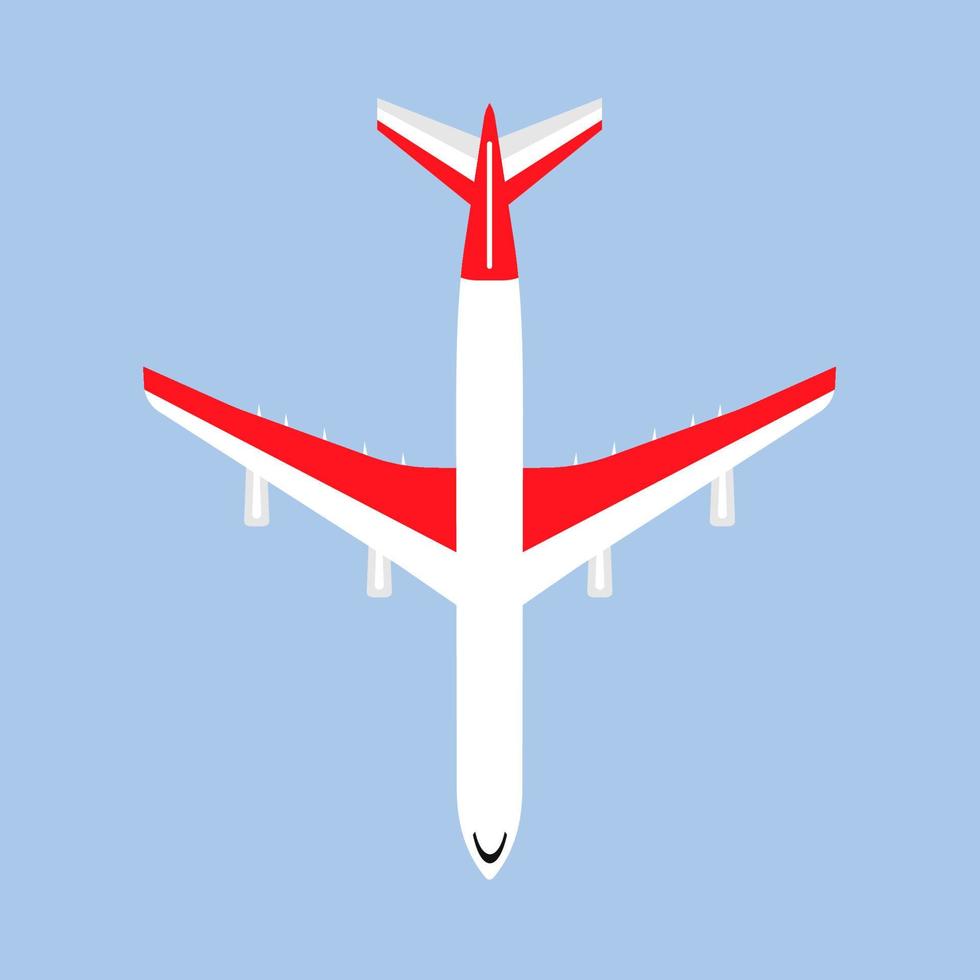 airbus salida pista internacional blanco avión vista superior plano icono aislado vector