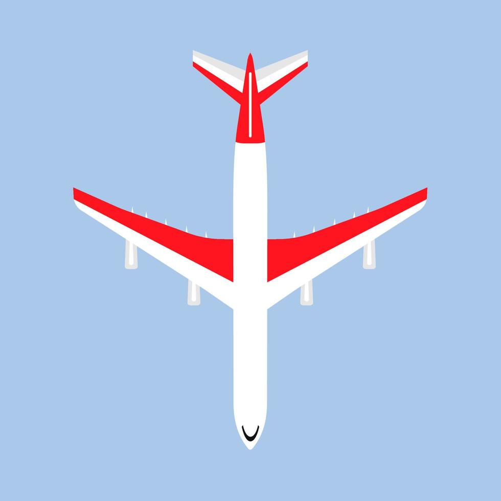 Airbus departure runway international white airliner top view flat icon isolated vector
