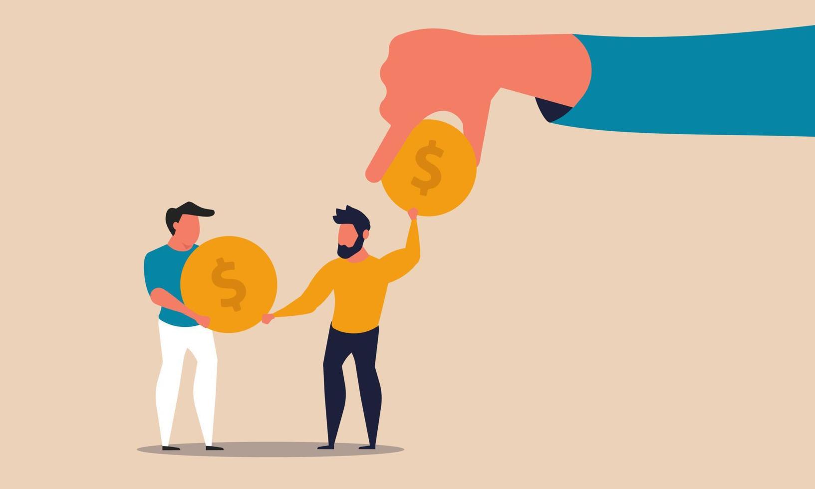 Bank debt credit and check plan salary. Fund paycheck and burden saving money income vector illustration concept. People banking payment with revenue. Businessman economy installment and bills