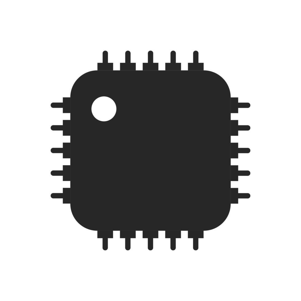 cpu chip tecnología vector digital electrónica. icono de placa de ilustración de procesador de computadora y hardware de tecnología de comunicación. microchip placa base ingeniería datum y símbolo pc core equipo dispositivo