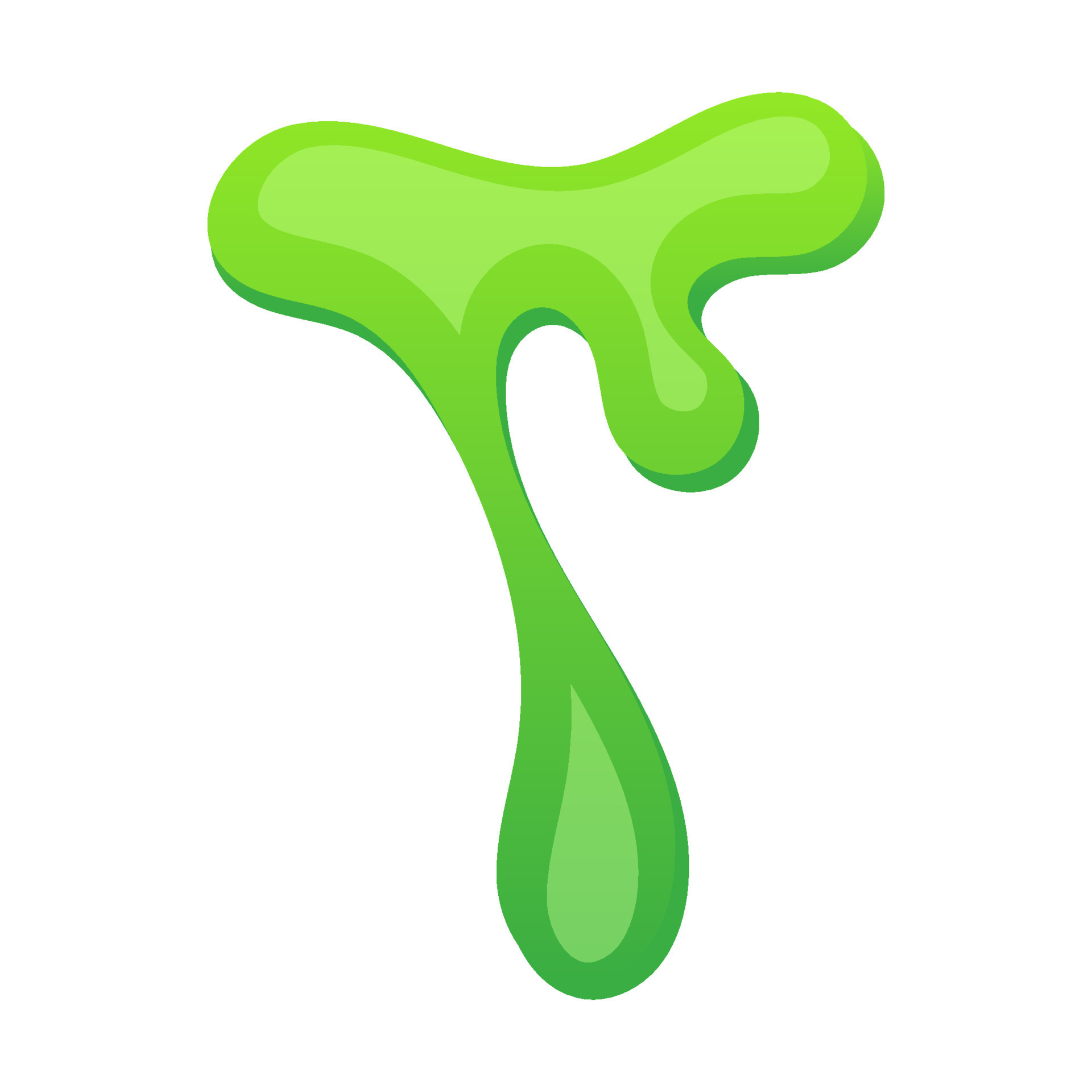 Green slime drip isolated on transparent background. Dripping