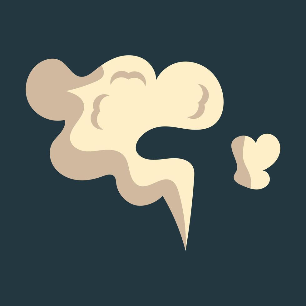 burbuja explotar humo poof y efecto de golpe de nube. viento con niebla gris de dibujos animados e ilustración de vector de polvo boom. icono de soplo y elemento de aire nublado. explosión cómica de humo y tormenta de vapor aislada