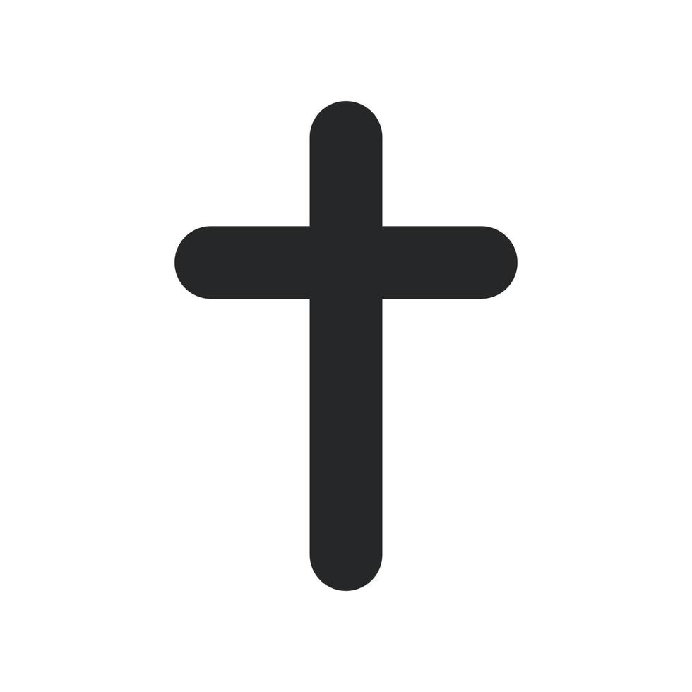 Cross religion god vector illustration icon. Symbol christianity and shape christian sign. Religious crucifix faith and catholicism black holy art. Spirituality element jesus design and isolated white