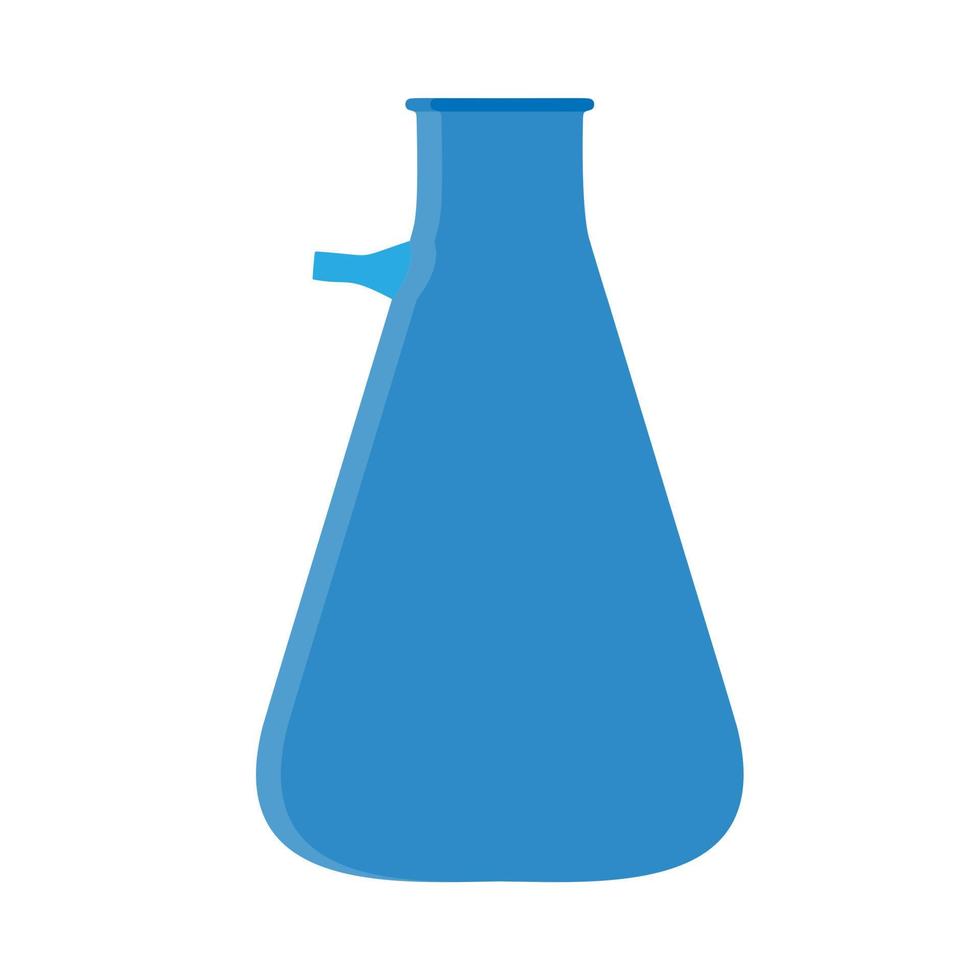Beaker flask education sign vector icon. Discovery lab development solution test glass equipment