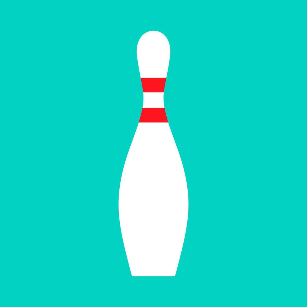 Bowling pin leisure activity hobby recreational entertainment sign vector icon. Skittle red sport element