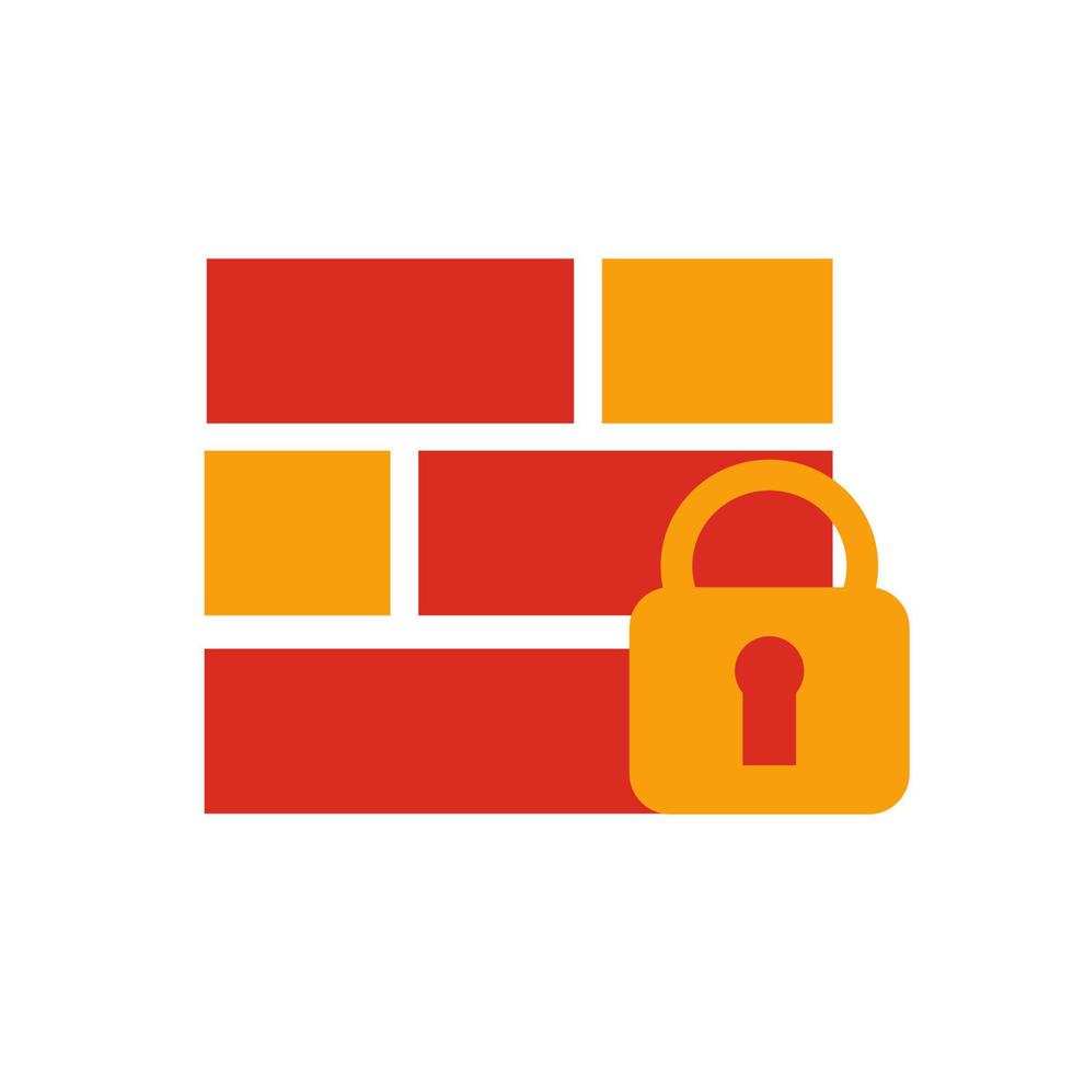 Firewall icon computer vector security protection technology datum