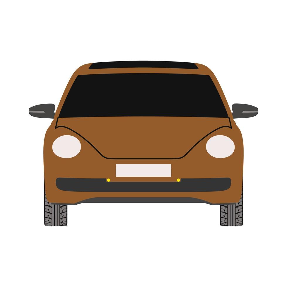 Car front view transportaion style. Flat vector isolated icon