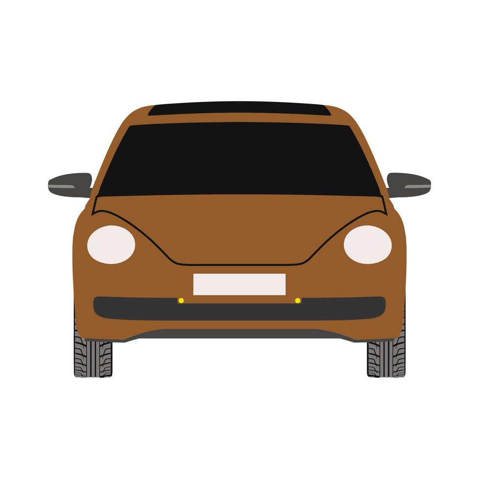 estilo de transporte de la vista frontal del coche. icono aislado de vector plano