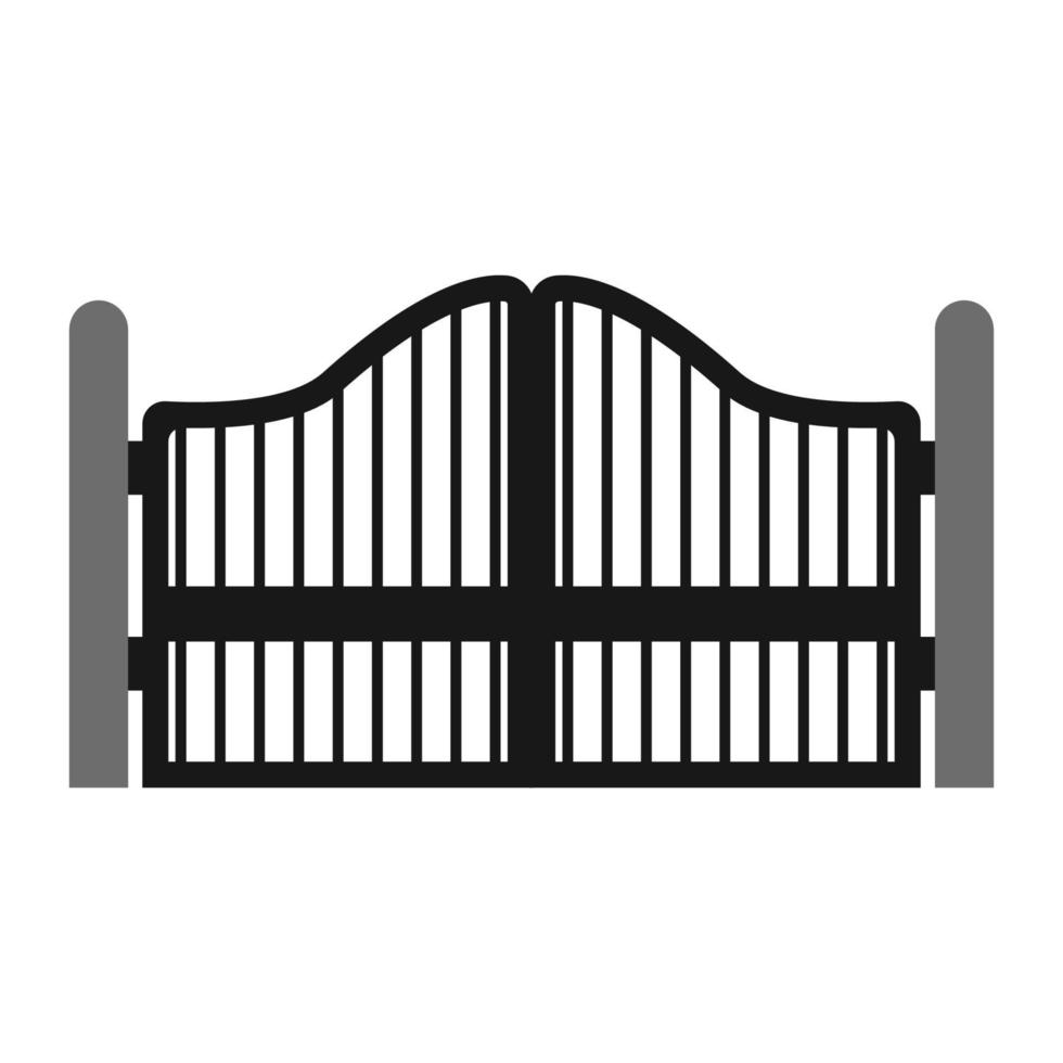 Gate with iron fence door and metal cartoon manor decoration. Front  entrance from ironwork grid vector illustration. Old lattice wrought and  classic frame ornament for park. Security steel structure 10888790 Vector  Art