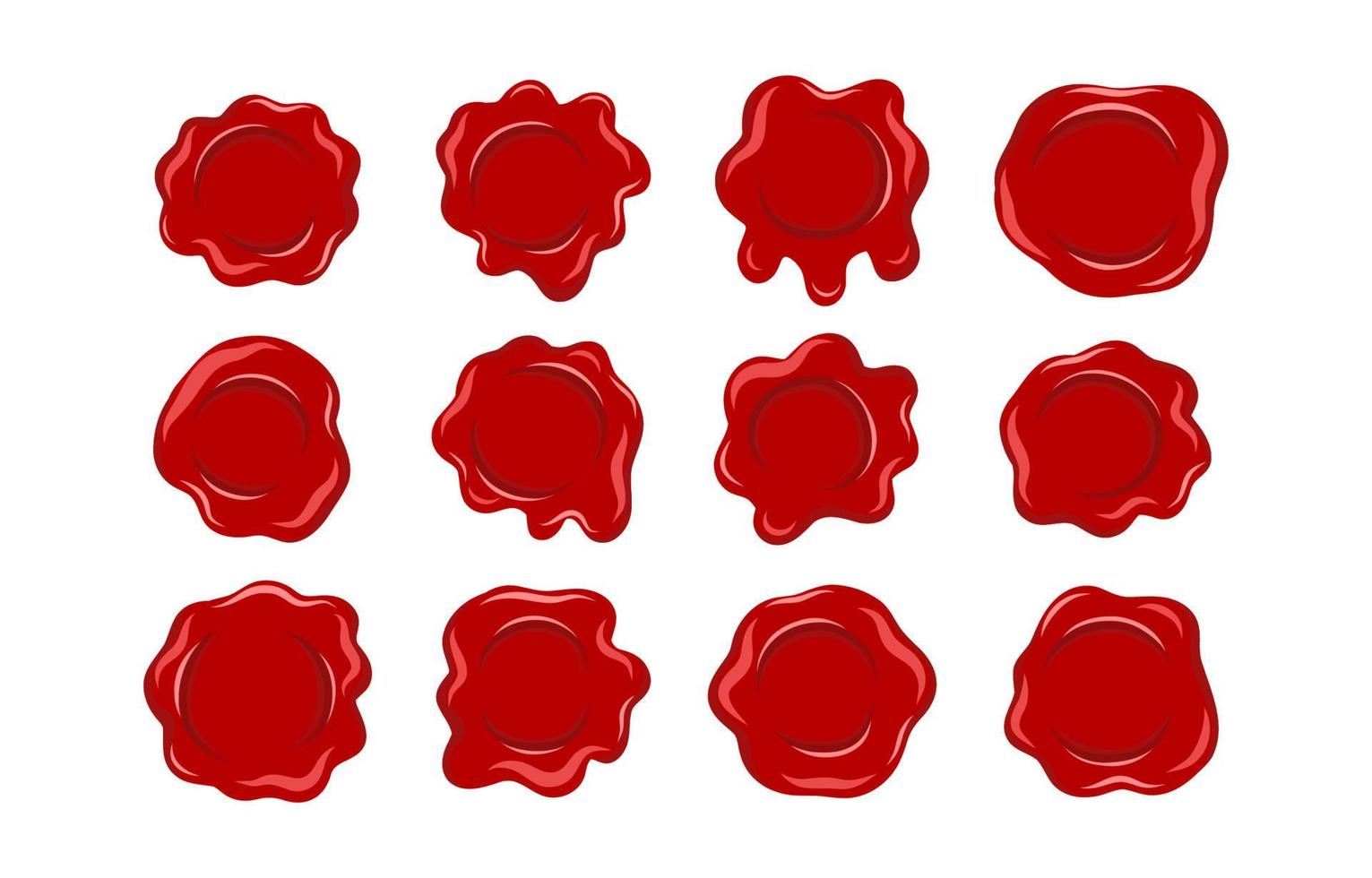 Stamp Wax Seal Icons Set Of Red Sealing Wax 10888796 Vector Art at