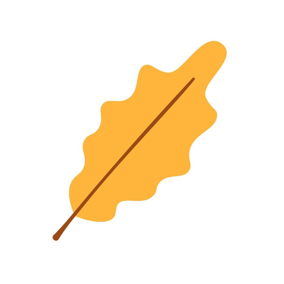 hoja de otoño vectorial. caen hojas de roble amarillo. follaje dorado. roble de otoño. vector