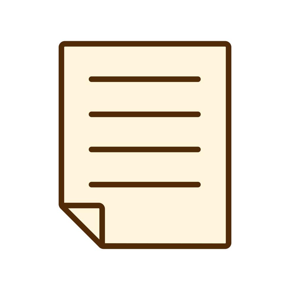 icono de notas retro vectorial. icono con hoja de papel en diseño plano. vector