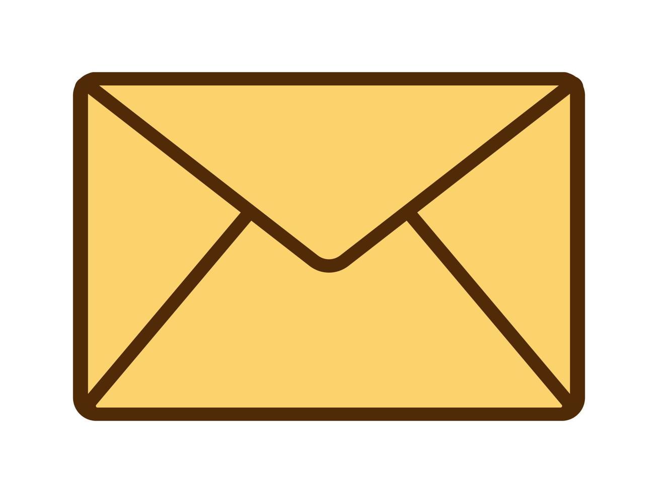 Vector retro email icon. Icon with close envelope in flat design. Letter.