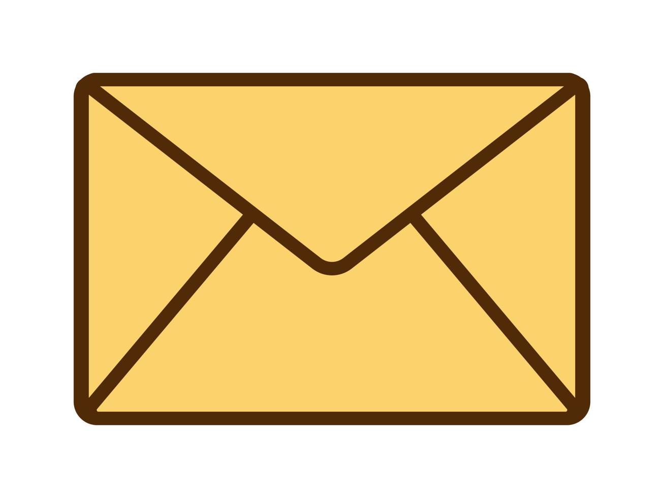 Vector retro email icon. Icon with close envelope in flat design. Letter.