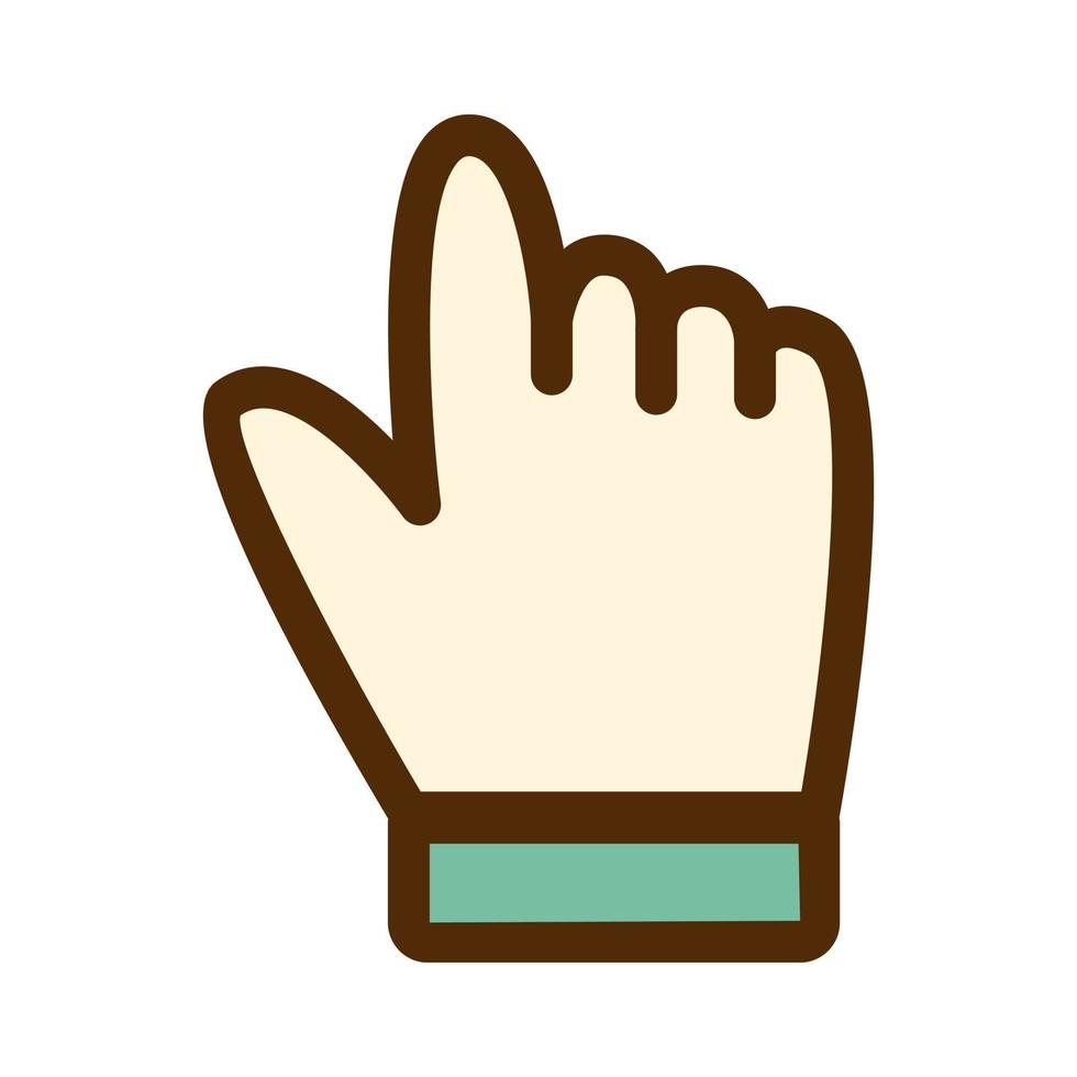 icono de mano retro vectorial. cursor de mano en diseño plano. puntero. vector