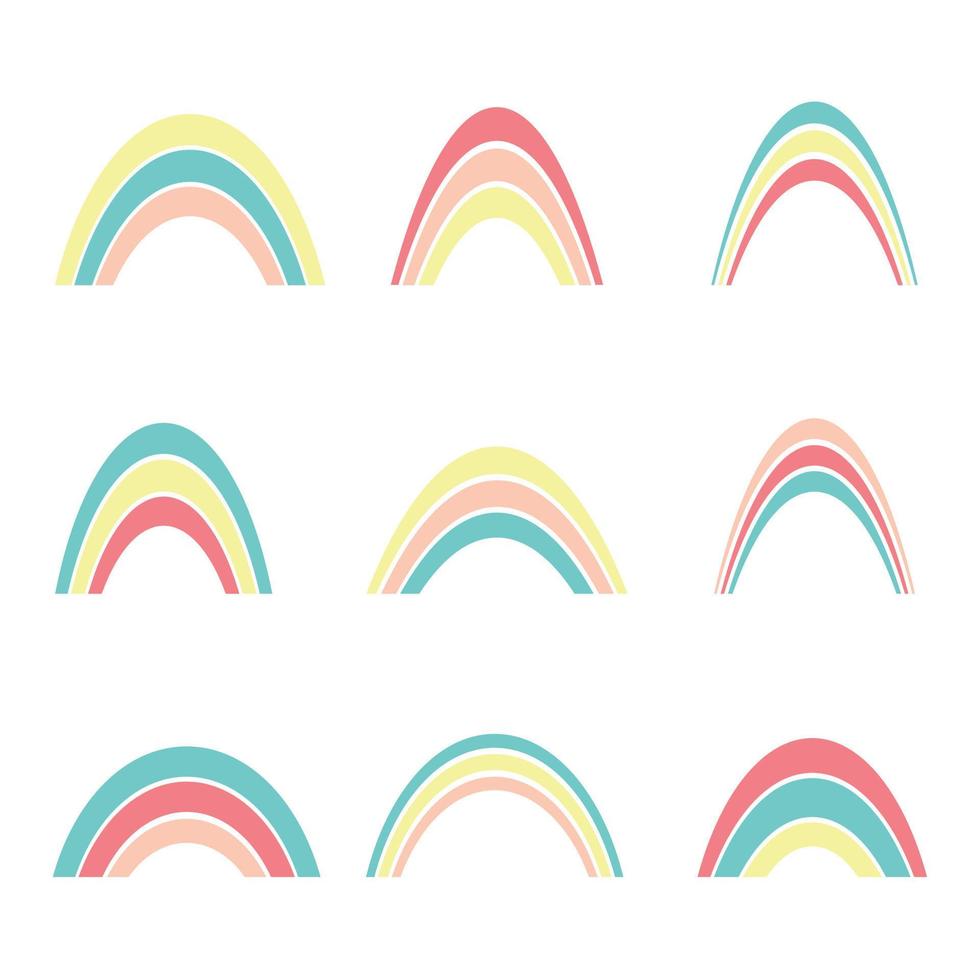 ilustración de diseño de vector de arco iris aislado sobre fondo blanco