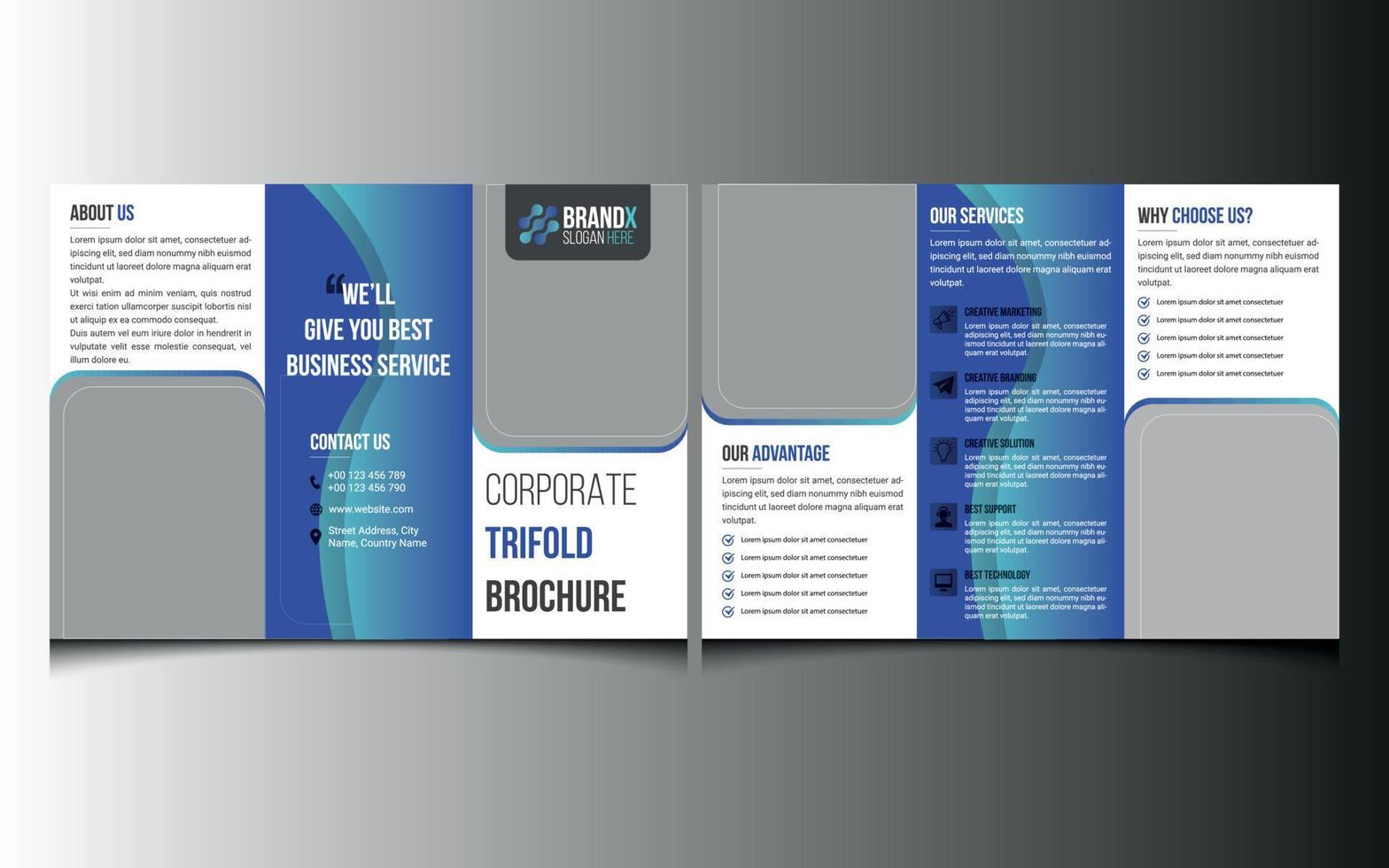Corporate Trifold Brochure Design Free Vector Template