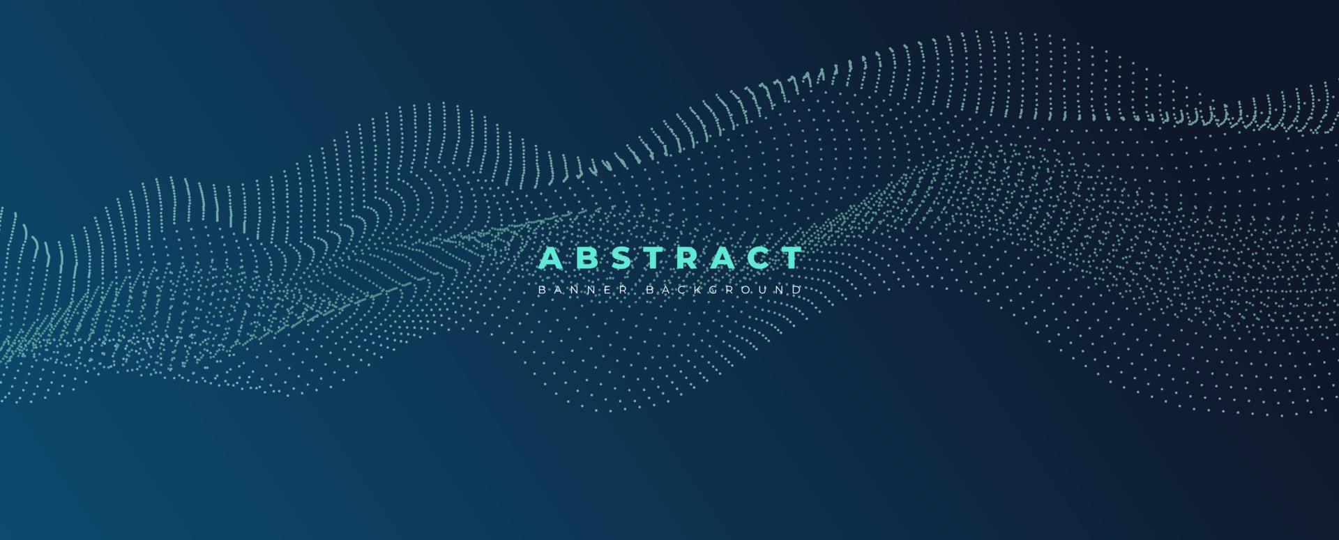 Abstract banner background with dynamic wavy particle vector