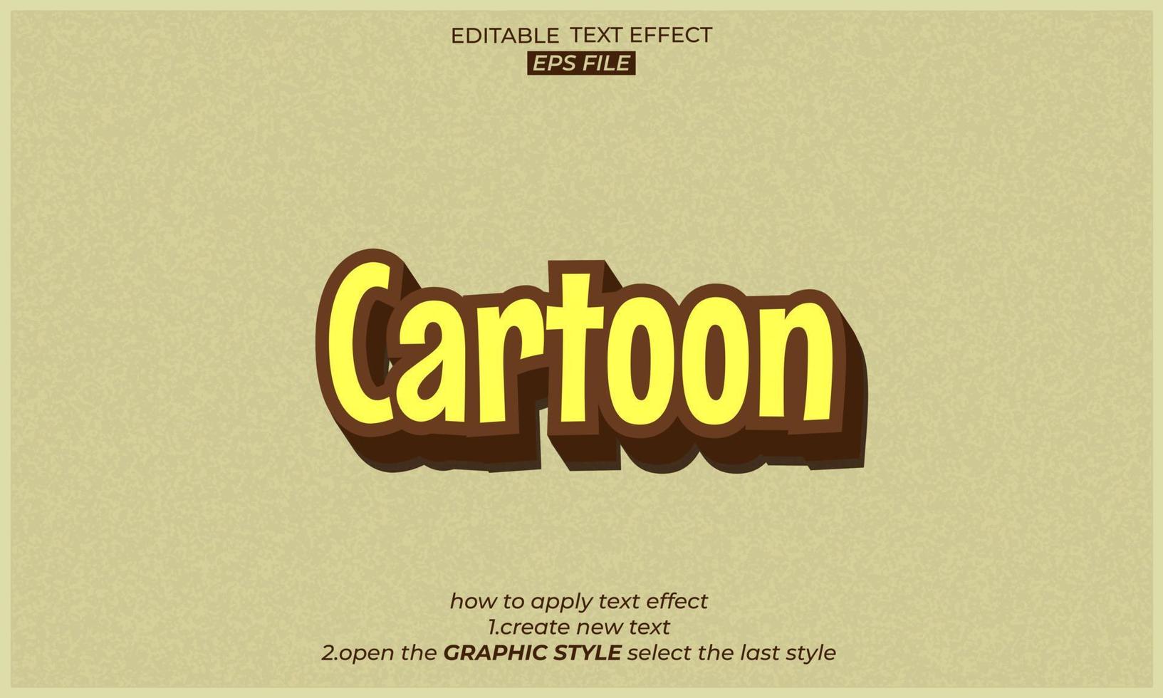 Yellow Cartoon Text Effect Vector