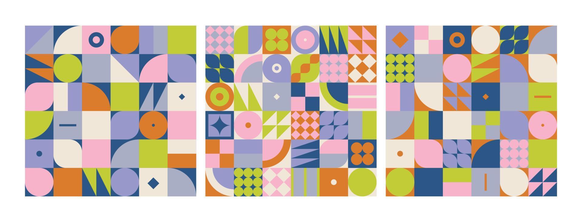 Set of seamless pattern geometric collage. Vector illustration 10889204 ...