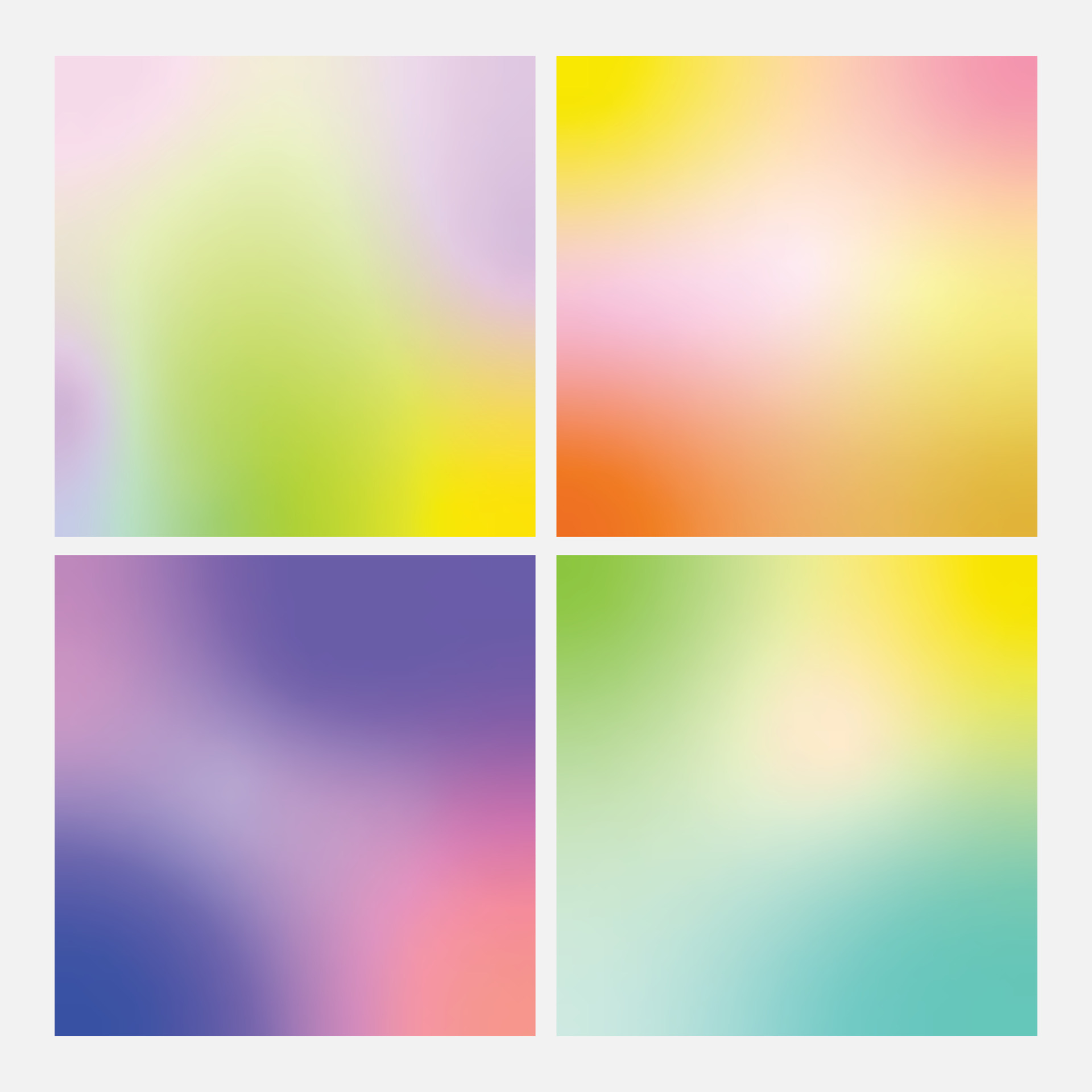 Set of abstract soft color gradient background. Vector multicolored