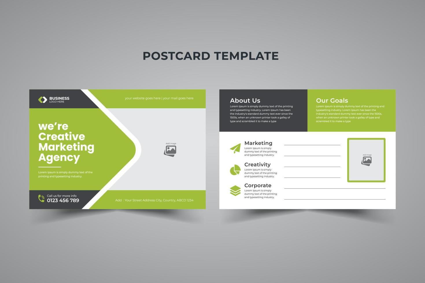 Creative vector illustration of postcard isolated on transparent background. Postal travel card art design. Abstract concept graphic element Corporate business or marketing agency postcard template
