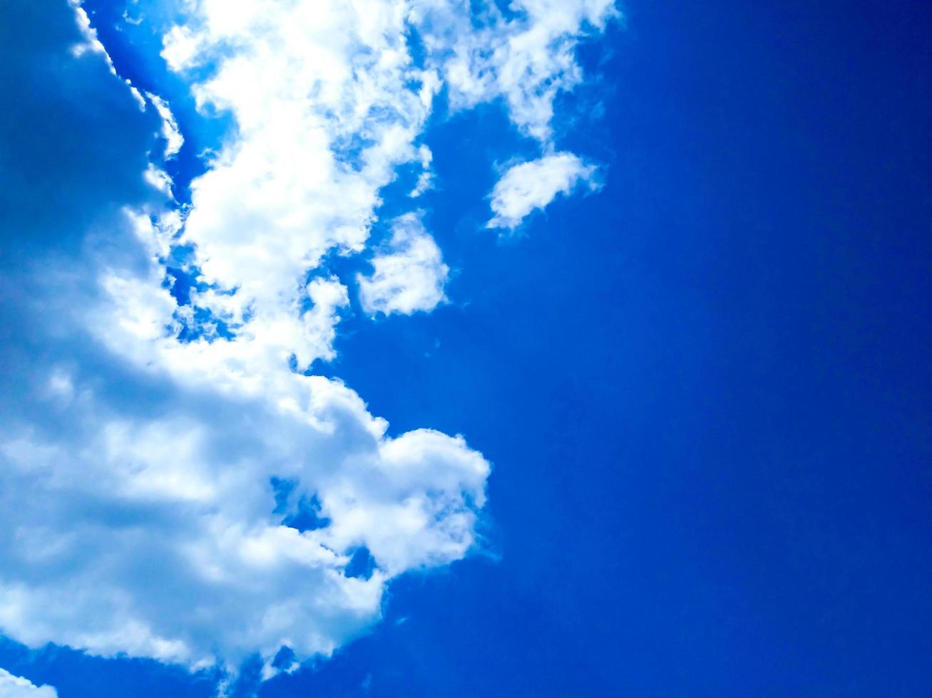 Blue sky background with clouds photo