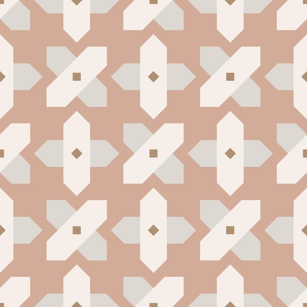 Seamless pattern neutral geometric flowers. Simple floral background. Vector illustration.