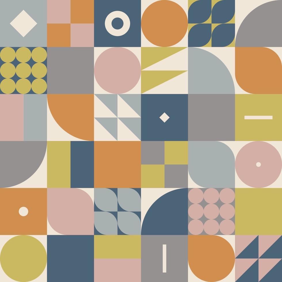 Geometric collage seamless pattern pastel color. Vector illustration