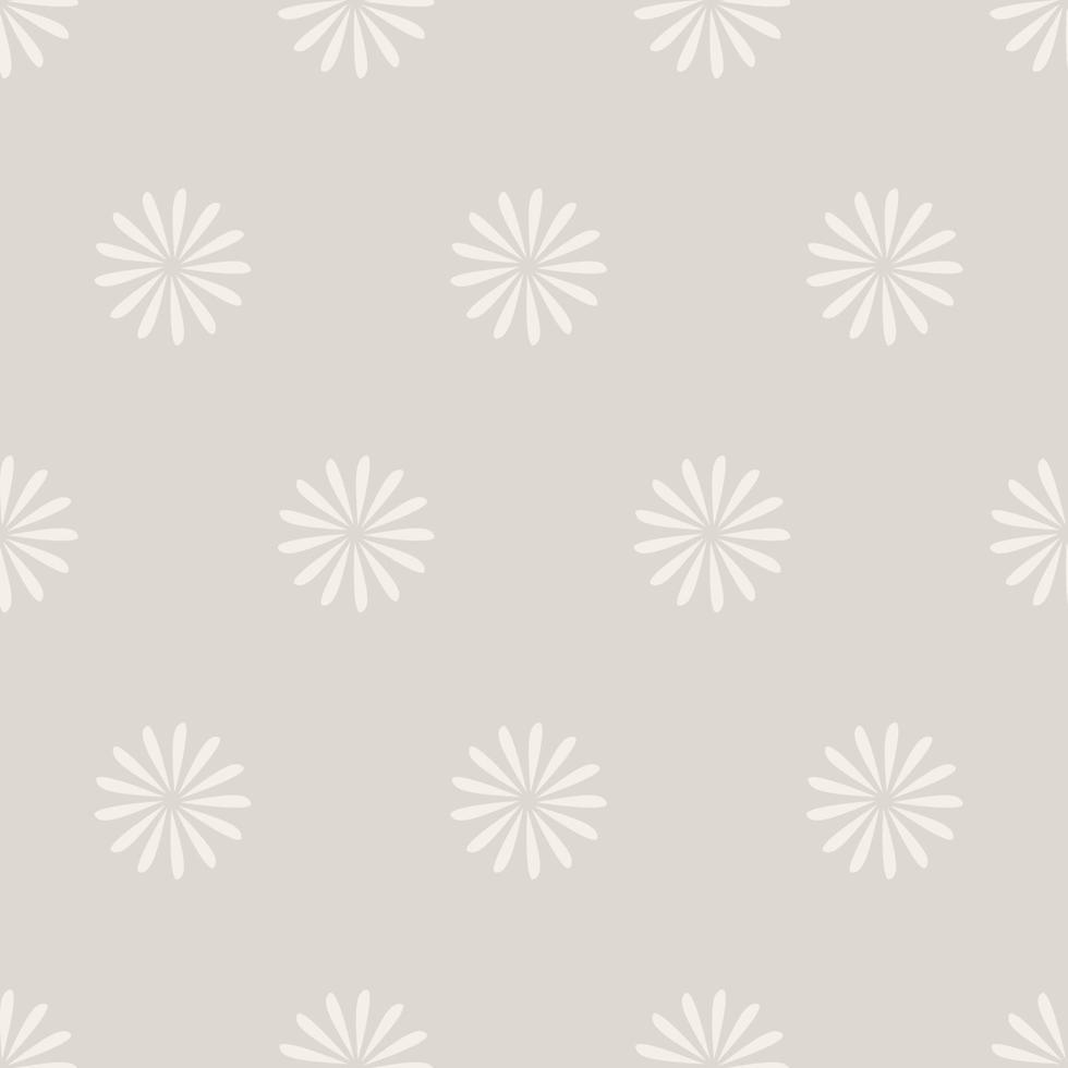 Seamless pattern neutral minimalist flowers. Simple floral background. Vector illustration.