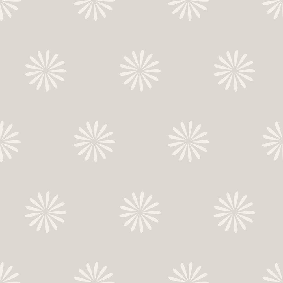 Seamless pattern neutral minimalist flowers. Simple floral background. Vector illustration.