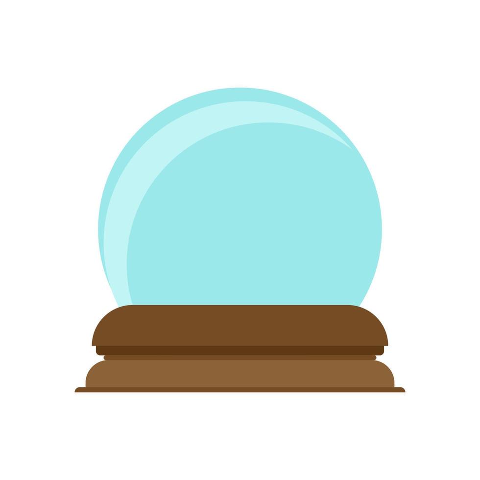 Crystal ball decoration magic glass symbol vector icon. Future bright blue sphere teller. Snow globe fantasy orb