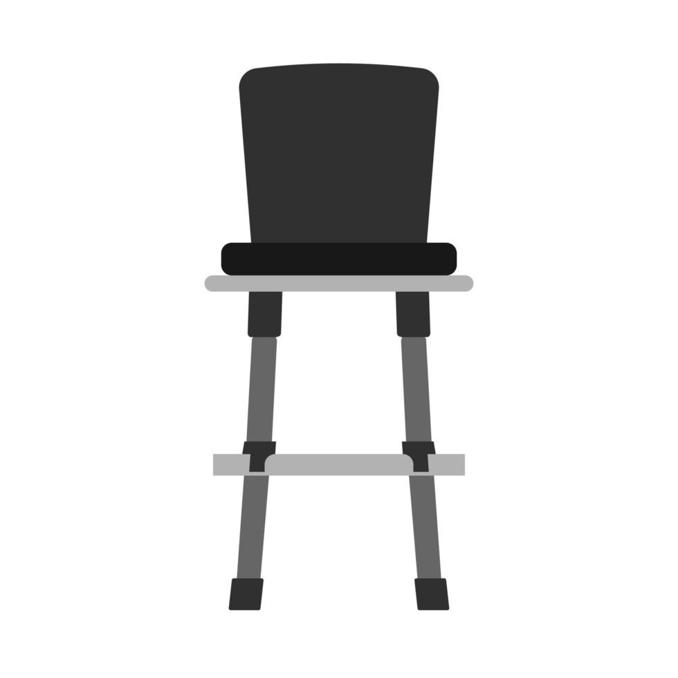 Bar chair vector icon furniture illustration seat. Stool high interior silhouette comfortable tall symbol. Cafeteria model