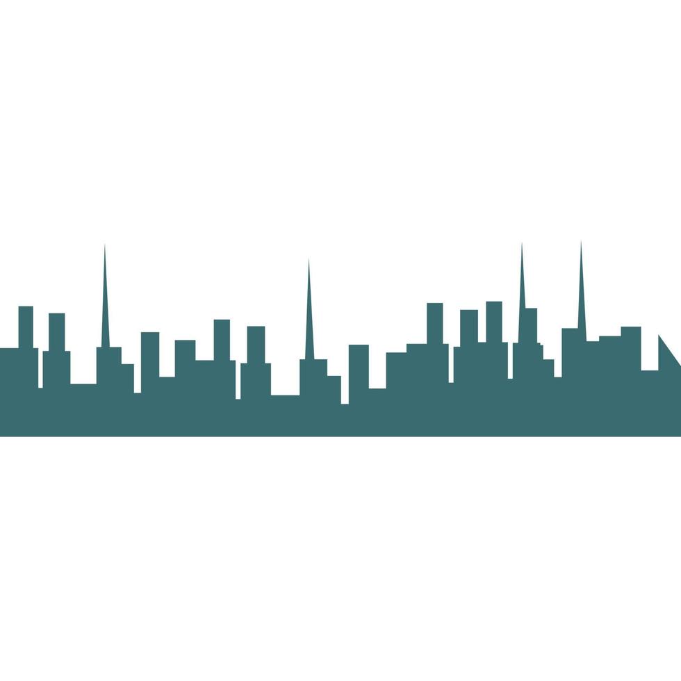 City skyline silhouette building vector illustration architecture. Cityscape skyline skyscraper tower landscape city. Urban downtown panorama america landmark. Town exterior horizontal metropolis