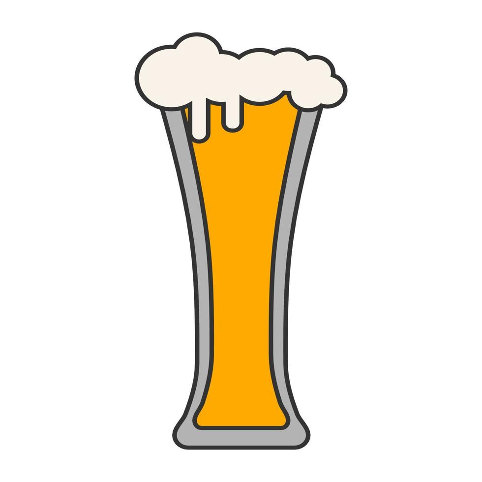 ilustración de cerveza buena bebida de vidrio mínima aislada para amigos. ilustración blanca aislada, tu compañero. en el día de la bebida de cerveza. lager frío saludos icono cerca de fondo de pub. diseño vectorial vector