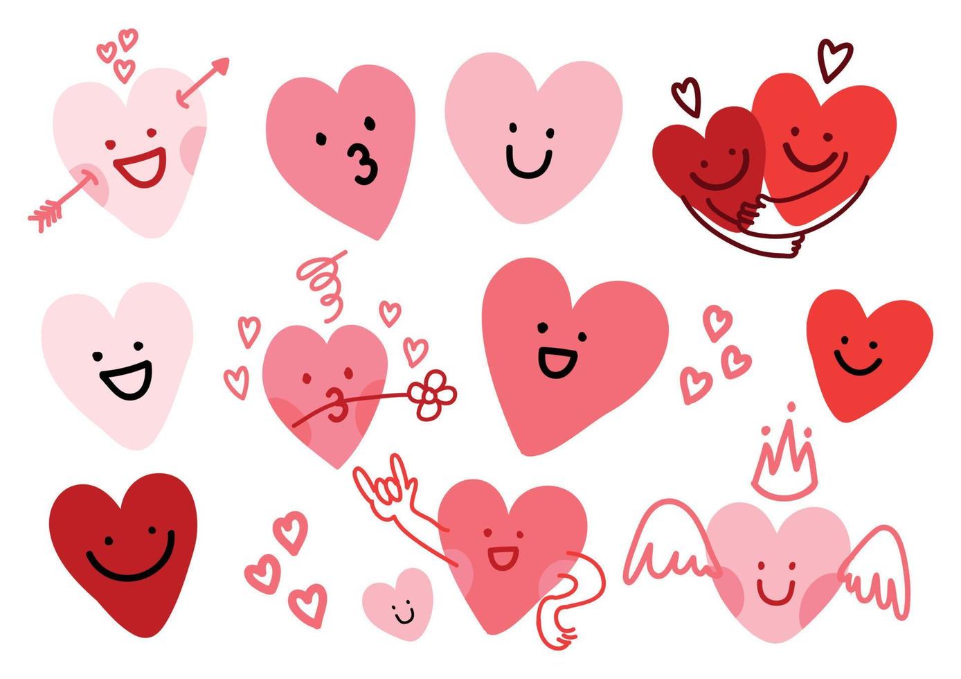 cute hearts elements vector design