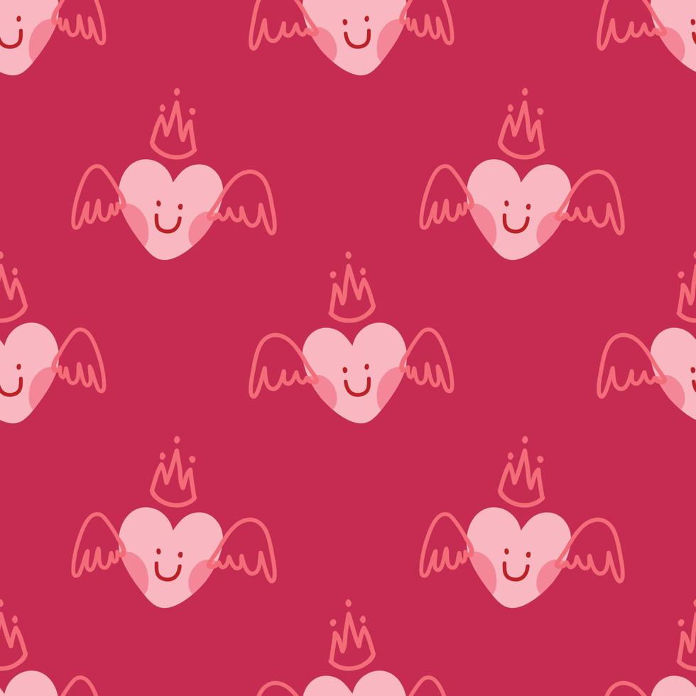 vector de diseño de patrones sin fisuras de corazones lindos para el fondo de San Valentín