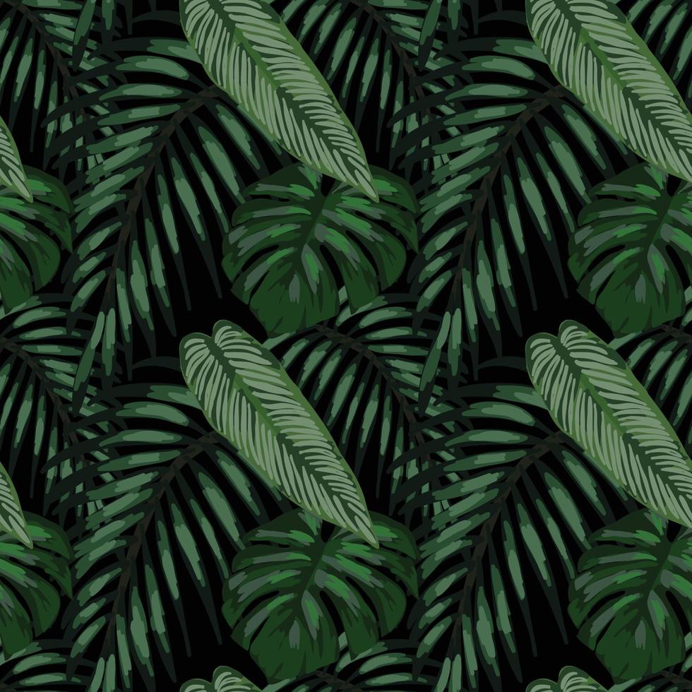 tropical leafs and tropical seamless design vector